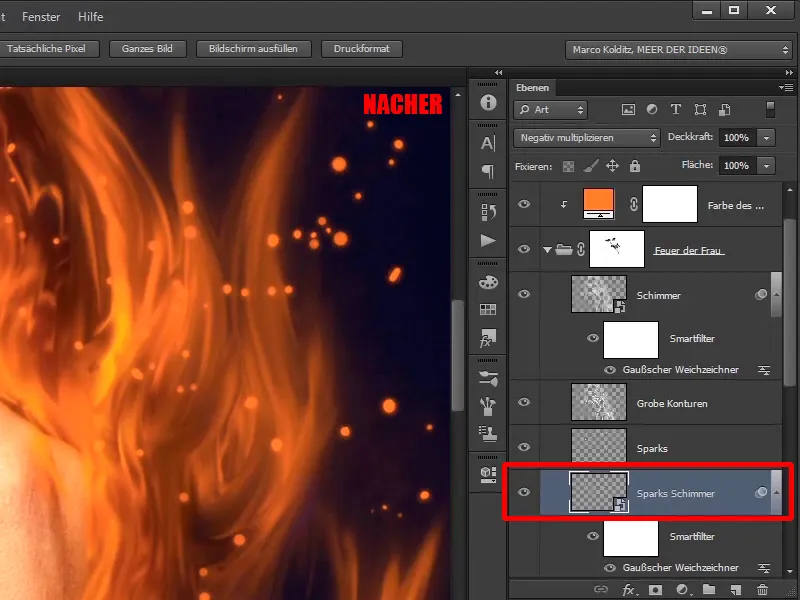 Photoshop composing - Fire and ice - Part 06: Sparks and frost