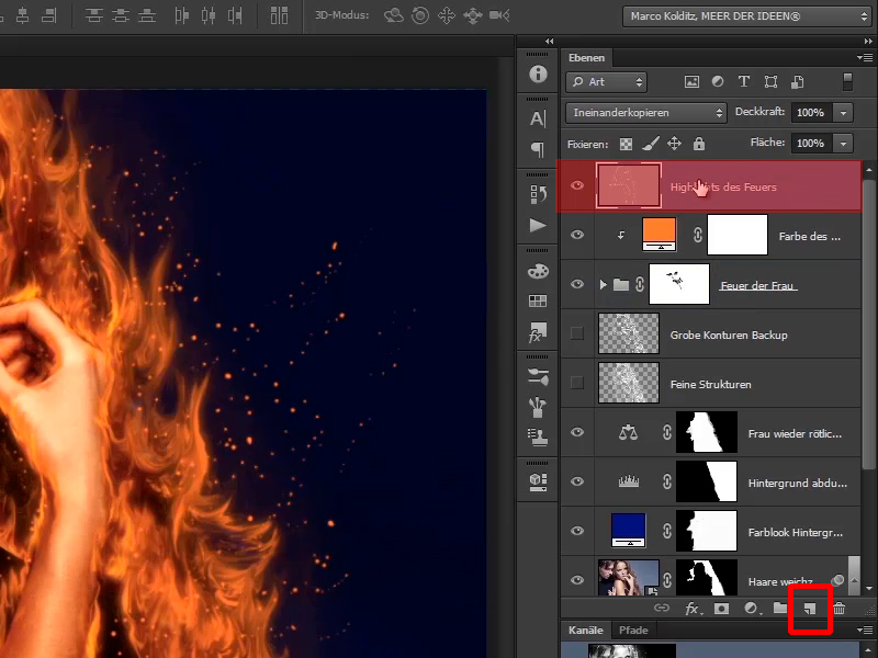 Photoshop-Composing - Feuer und Eis - Teil 06: Funken und Frost