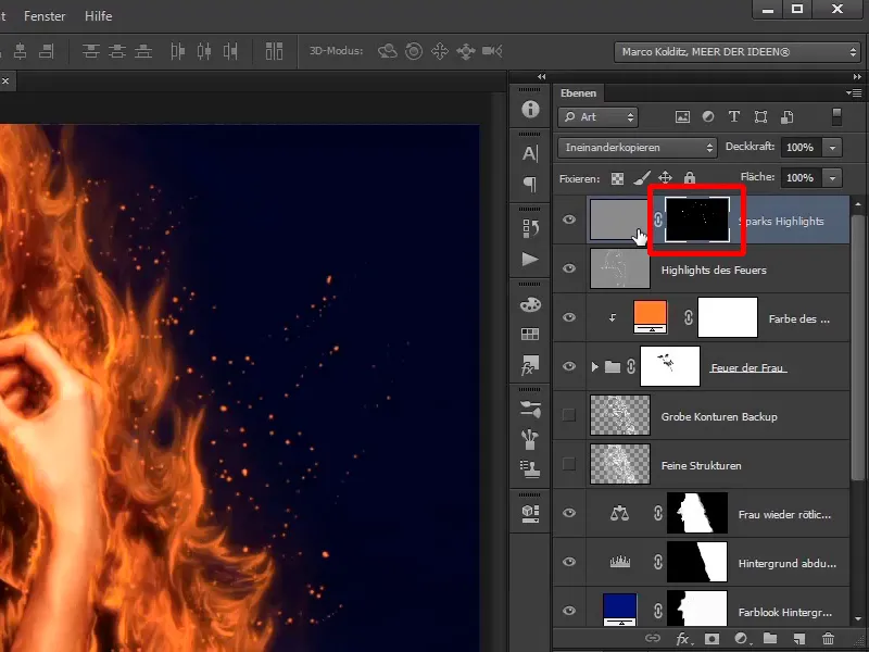 Photoshop-Composing - Feuer und Eis - Teil 06: Funken und Frost