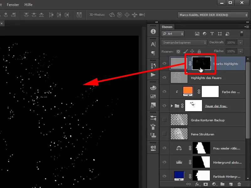 Photoshop composing - Fire and ice - Part 06: Sparks and frost