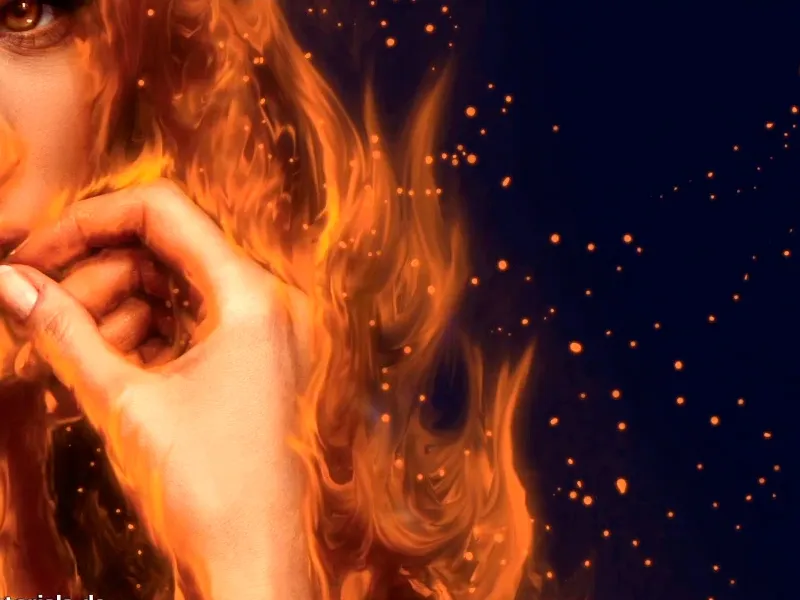 Photoshop composing - Fire and ice - Part 06: Sparks and frost