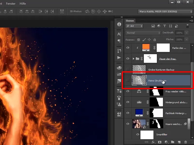 Photoshop composing - Fire and ice - Part 06: Sparks and frost
