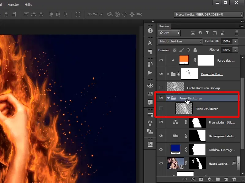 Photoshop composing - Fire and ice - Part 06: Sparks and frost