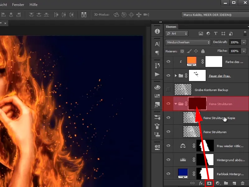 Photoshop composing - Fire and ice - Part 06: Sparks and frost