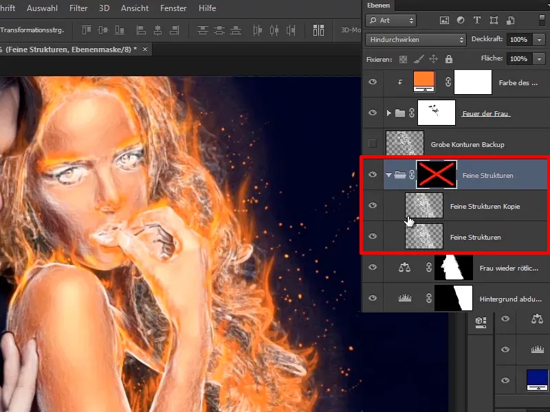 Photoshop composing - Fire and ice - Part 06: Sparks and frost