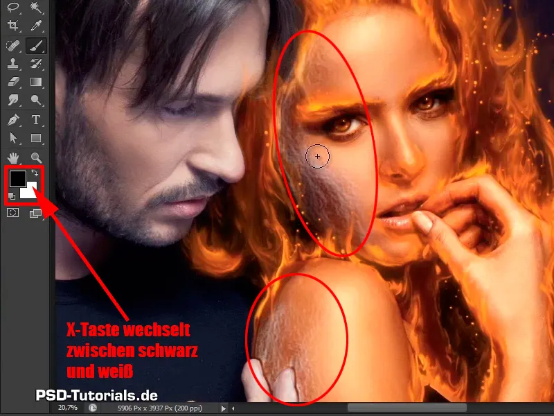 Photoshop composing - Fire and ice - Part 06: Sparks and frost