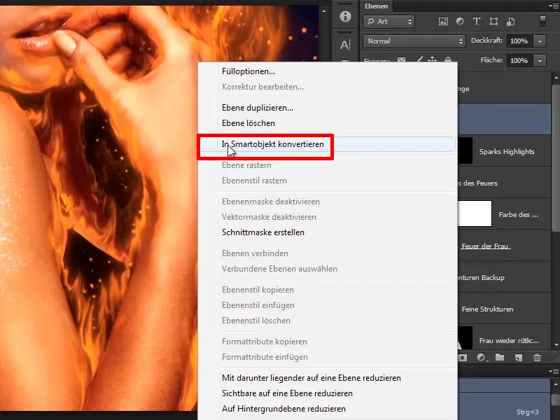 Photoshop composing - Fire and ice - Part 06: Sparks and frost