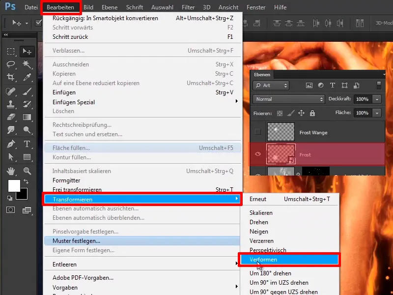 Photoshop composing - Fire and ice - Part 06: Sparks and frost