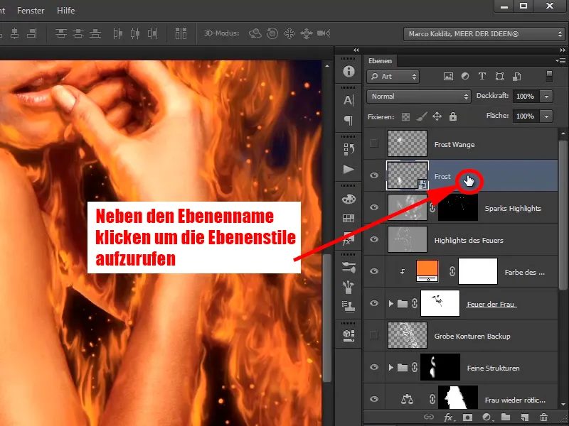 Photoshop composing - Fire and ice - Part 06: Sparks and frost