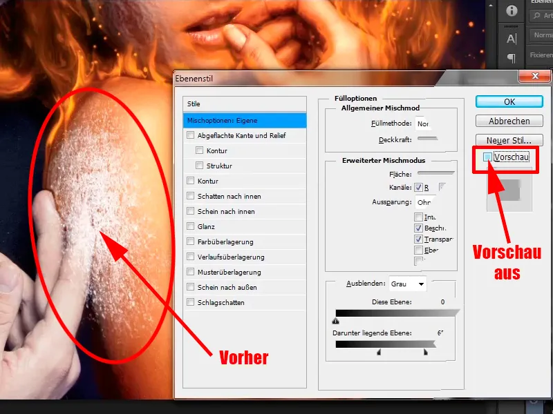 Photoshop composing - Fire and ice - Part 06: Sparks and frost