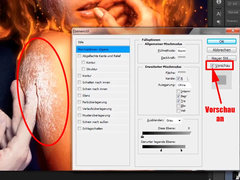 Photoshop composing - Fire and ice - Part 06: Sparks and frost