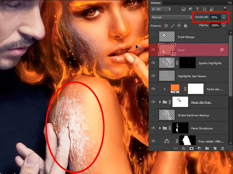 Photoshop composing - Fire and ice - Part 06: Sparks and frost