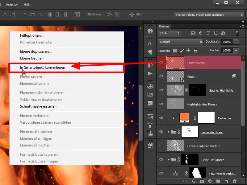 Photoshop composing - Fire and ice - Part 06: Sparks and frost