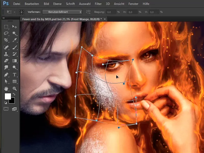 Photoshop composing - Fire and ice - Part 06: Sparks and frost