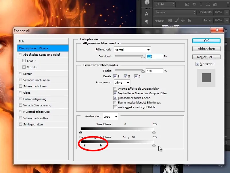 Photoshop composing - Fire and ice - Part 06: Sparks and frost