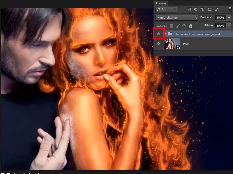 Photoshop composing - Fire and ice - Part 06: Sparks and frost