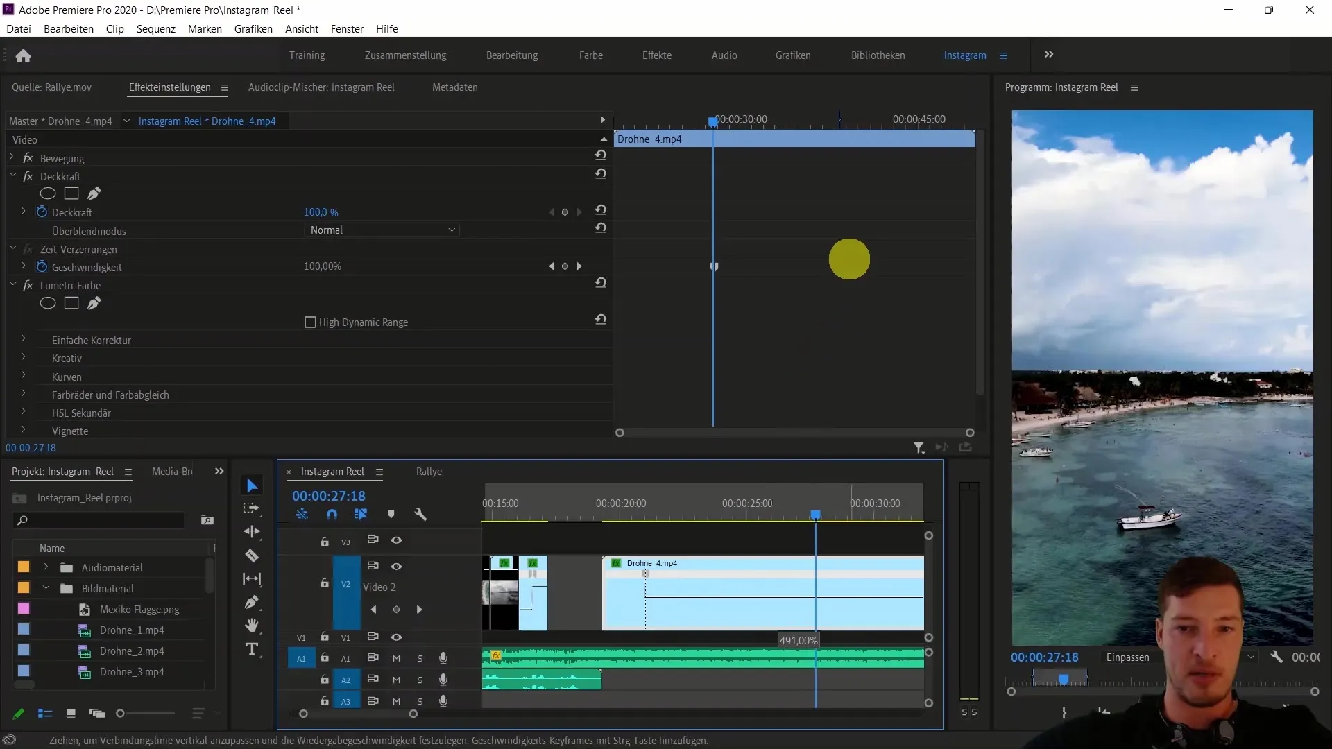 Transición creativa con Adobe Premiere Pro CC: Guía para el Time Remapping en Instagram Reels