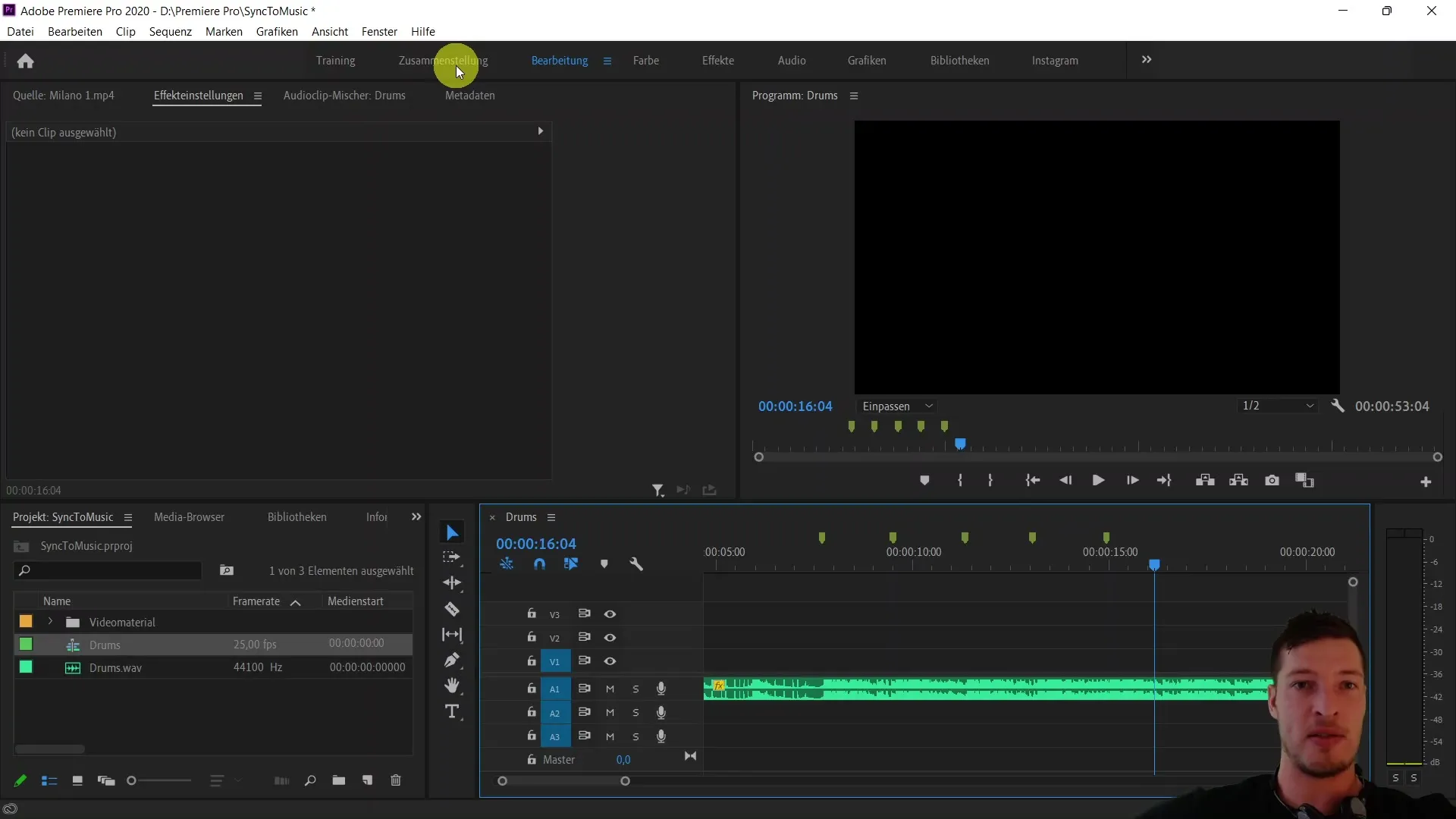 Rychlá synchronizace videoklipů v programu Adobe Premiere Pro CC