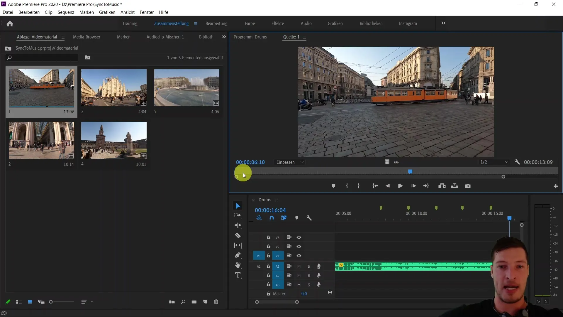 Rychlá synchronizace videoklipů v aplikaci Adobe Premiere Pro CC