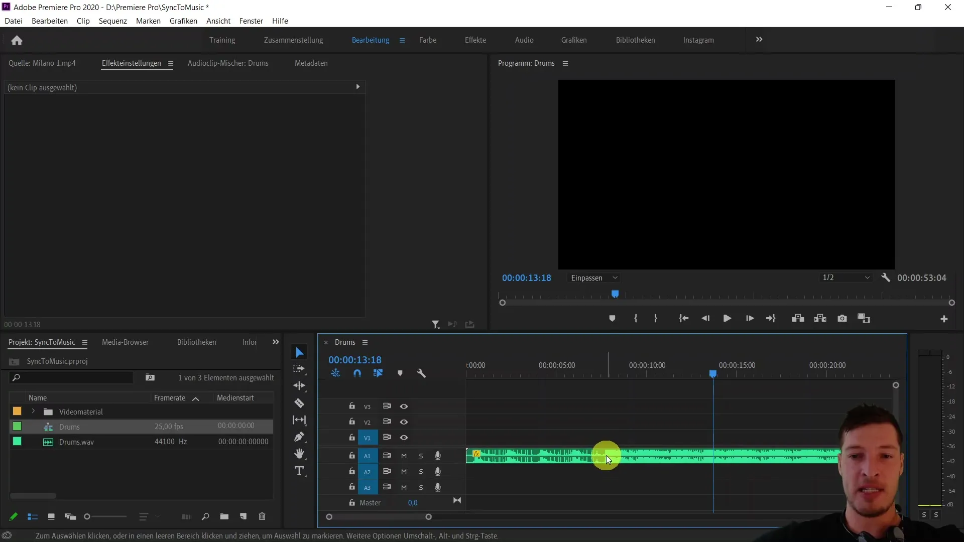 Rychlá synchronizace videoklipů v programu Adobe Premiere Pro CC