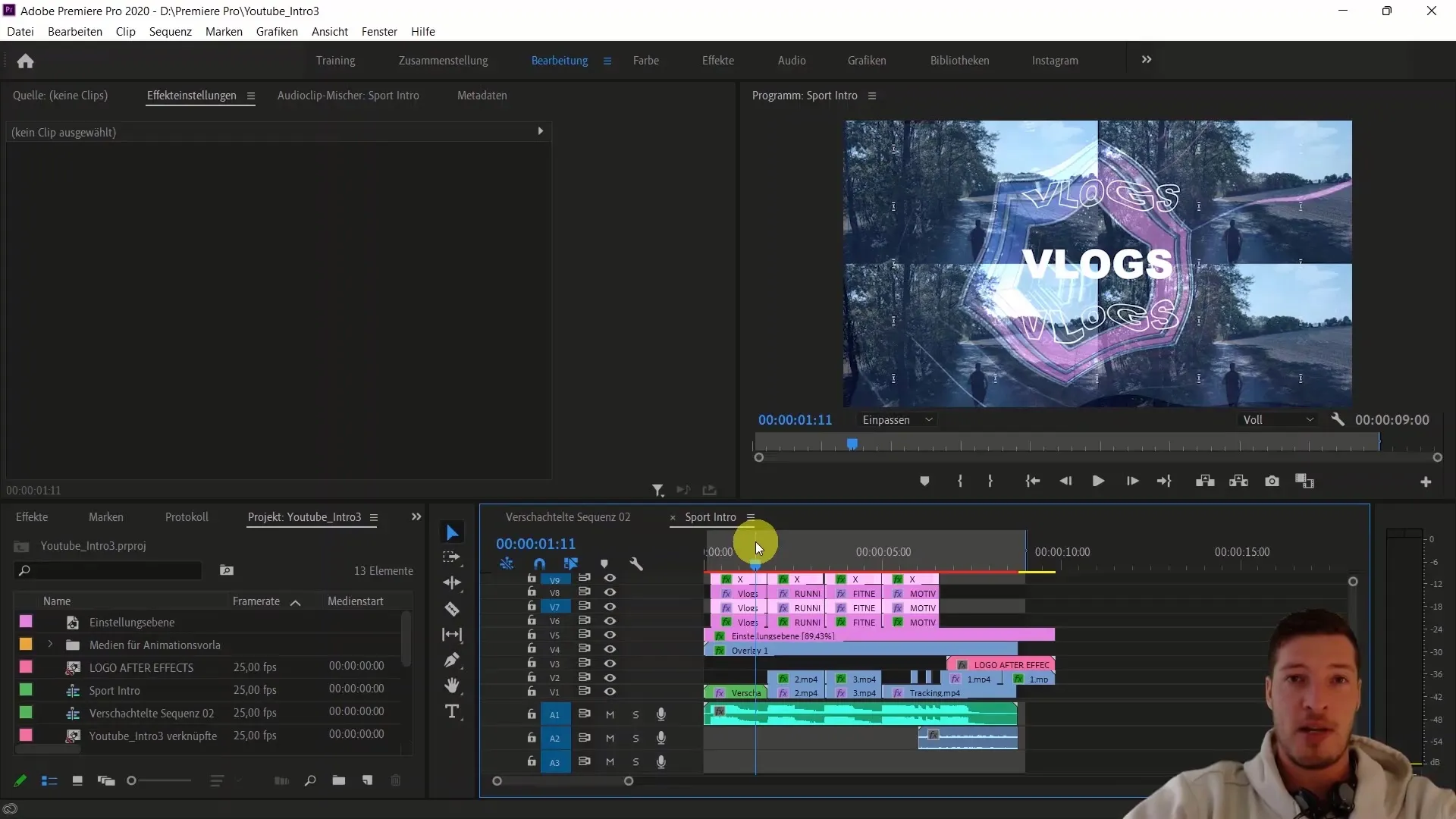 Edição de vídeo eficiente com o Adobe Premiere Pro CC através de aninhamento