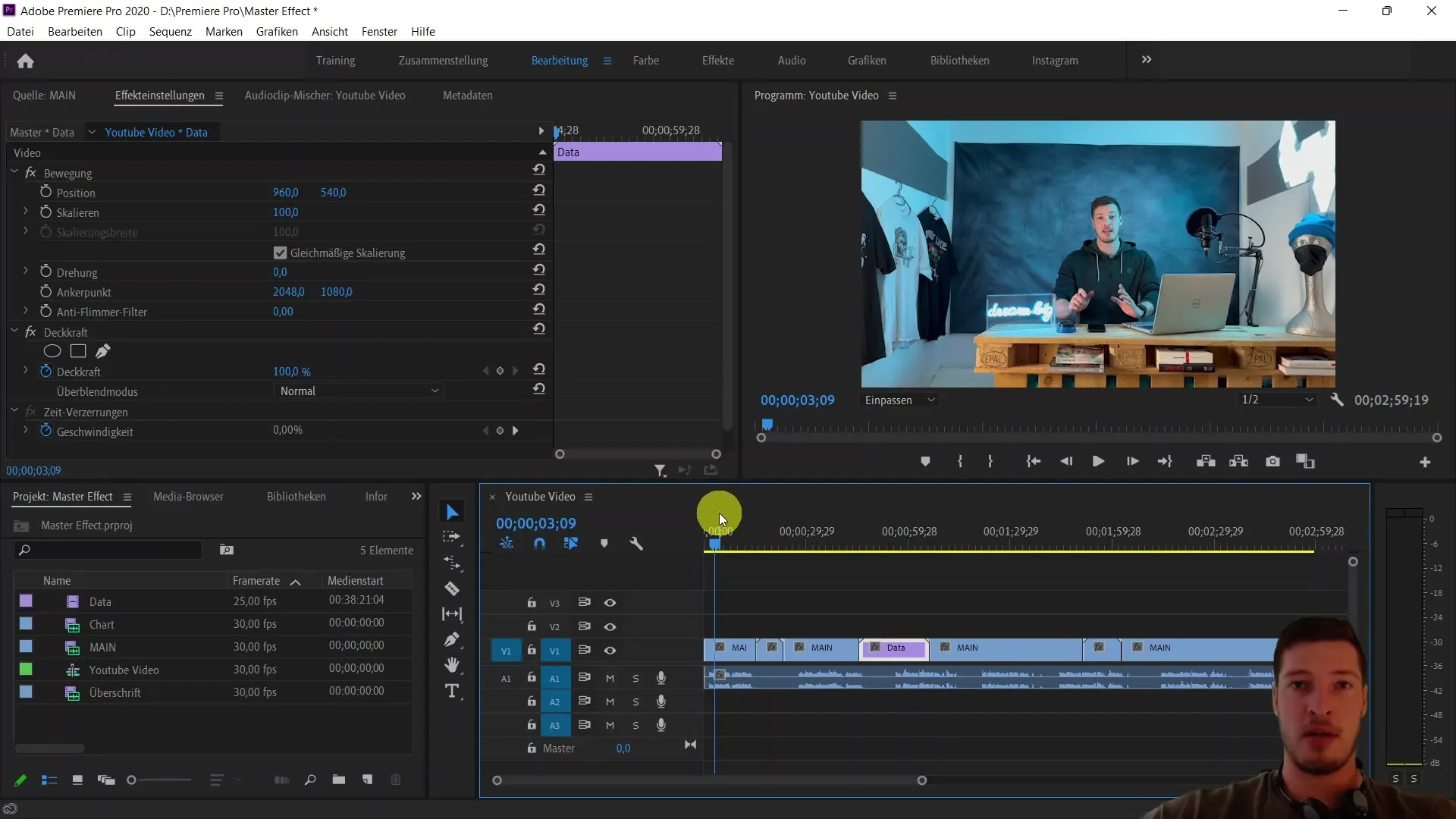 Edición de vídeo eficiente con la pestaña de Maestro en Adobe Premiere Pro