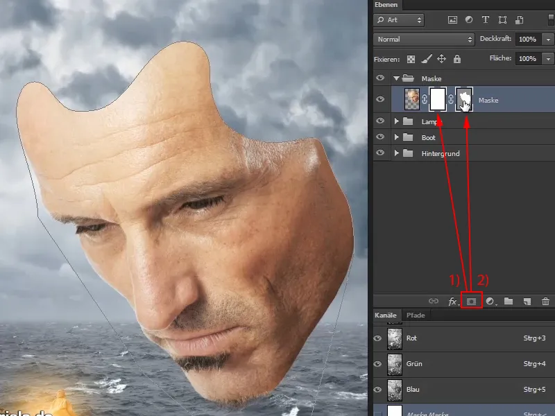 Composizione di Photoshop - L'oracolo del mare - Parte 06: Creare un mascherino di tracciato e ottimizzare i contorni.