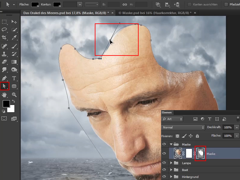 Photoshop-Composing - Das Orakel des Meeres - Teil 06: Pfadmaske erstellen und Konturen optimieren