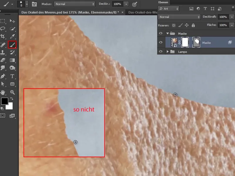 Composizione con Photoshop - L'oracolo del mare - Parte 06: Creare un mascheramento di percorso e ottimizzare i contorni.