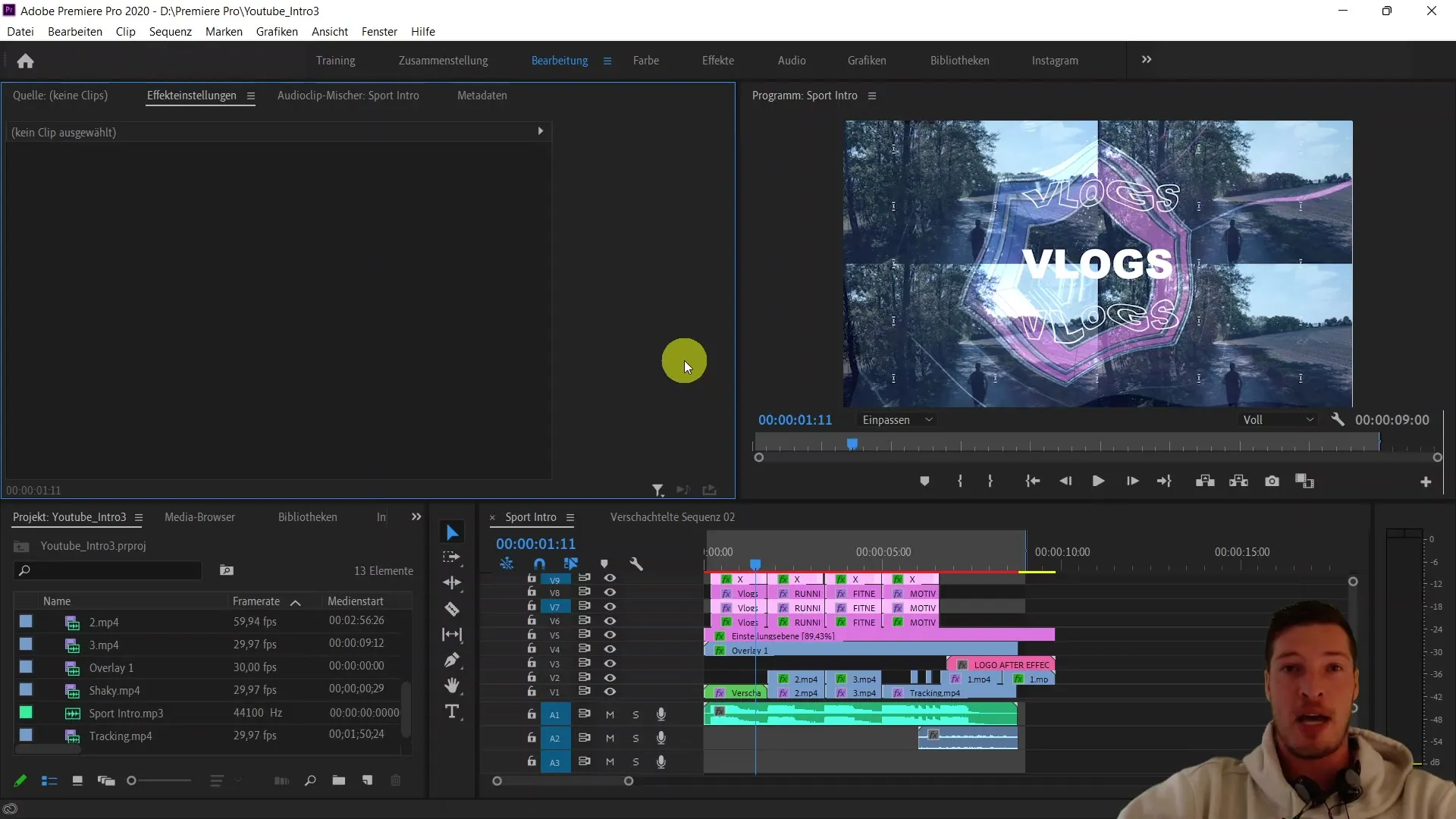Creare un'introduzione sportiva personalizzata per YouTube in Premiere Pro CC