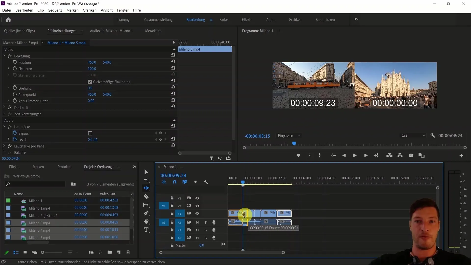 Strumenti per l'editing video in Adobe Premiere Pro CC - Guida