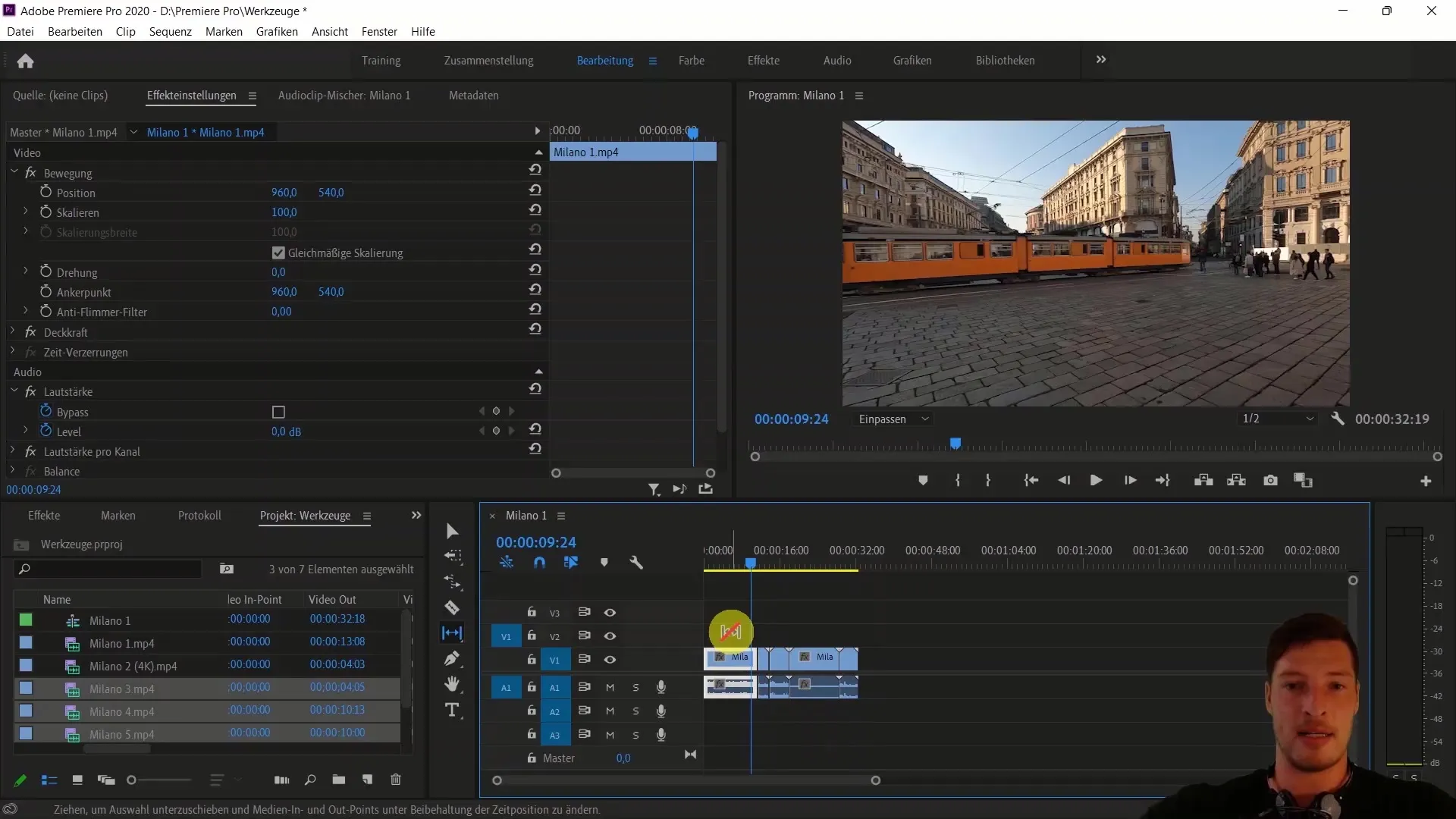 Strumenti per la modifica video in Adobe Premiere Pro CC - Guida
