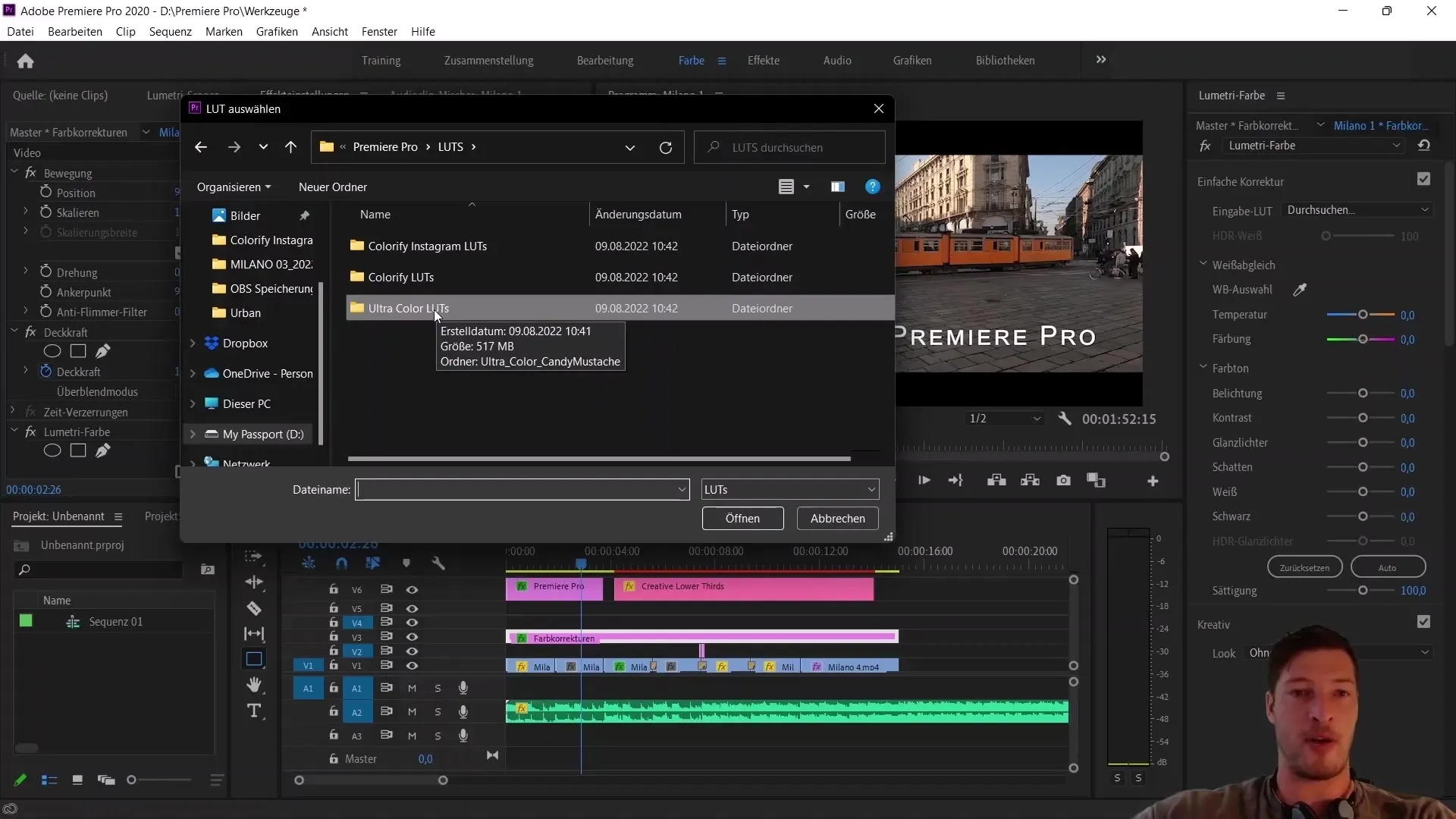 Video editing: How to use Essential Graphics and LUTs correctly in Premiere Pro