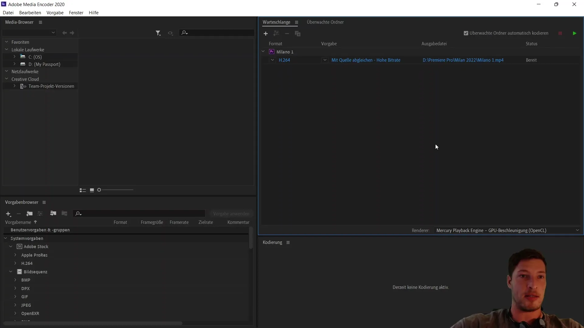 Exportación eficiente de archivos de vídeo con Adobe Media Encoder