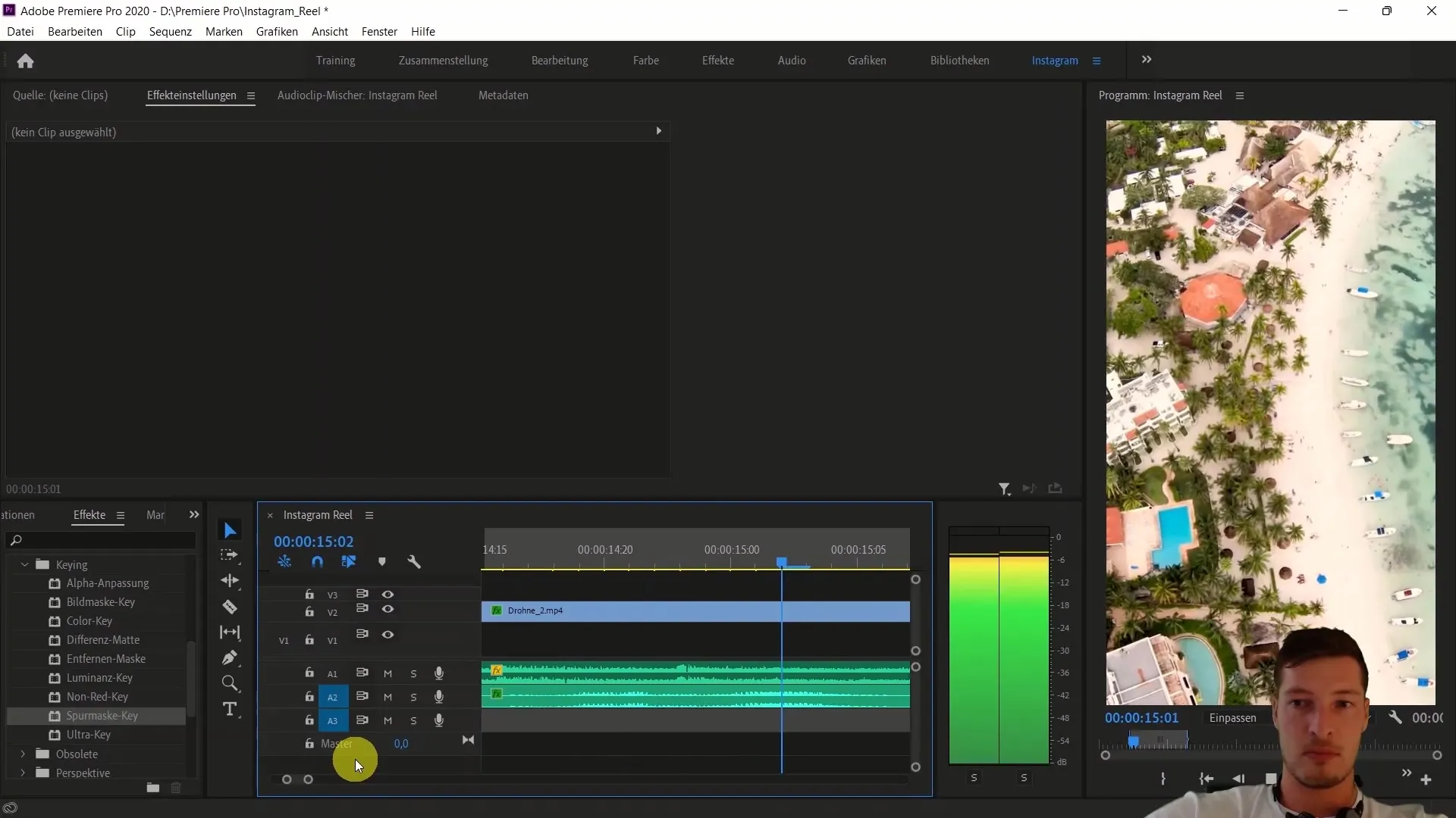 Adobe Premiere Proを使用したビデオ編集：メキシコの国旗を挿入し、トラックマット効果を利用する