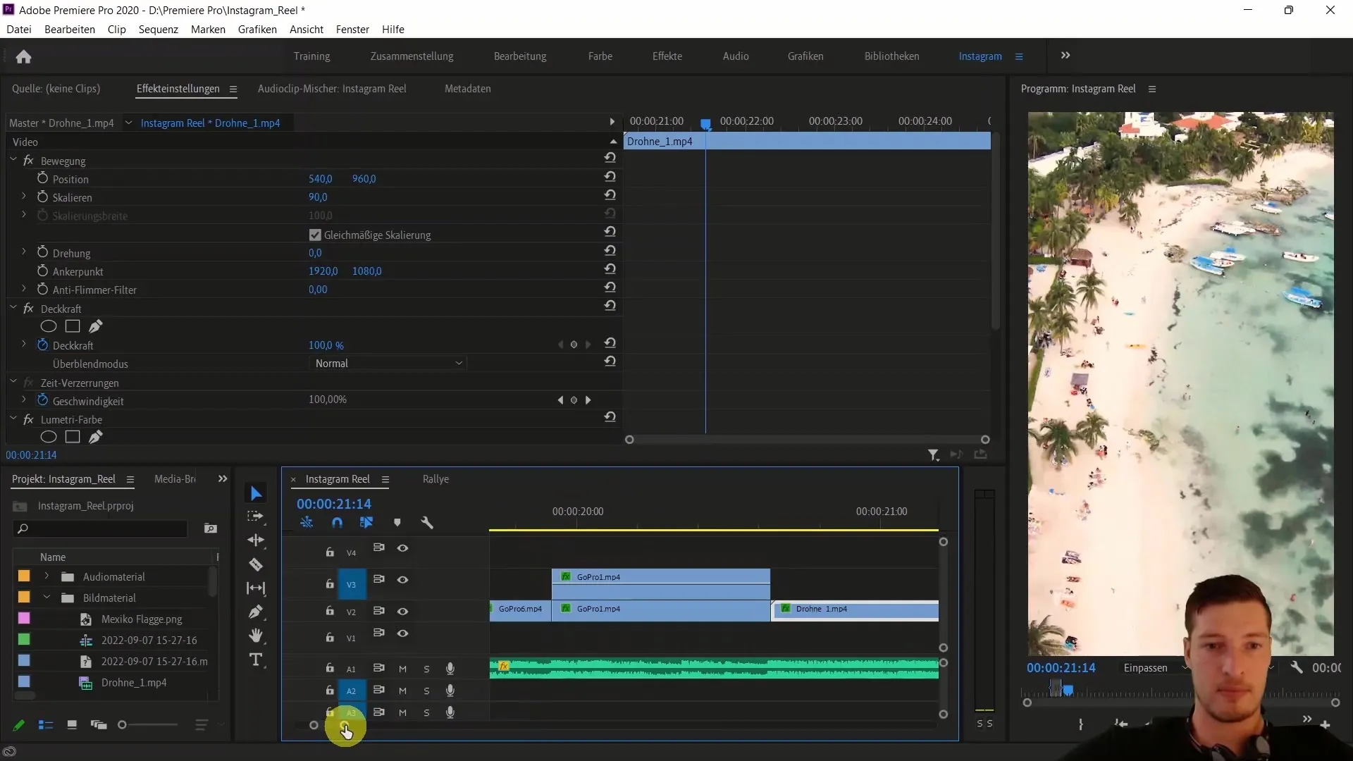 Creating Instagram Reels with Premiere Pro