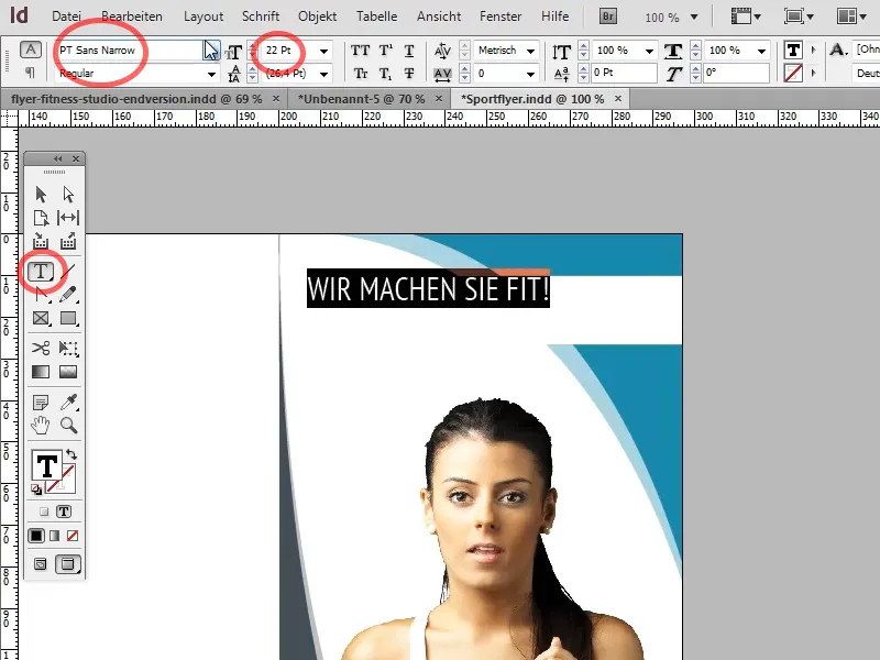 Desain flyer dalam format lipat dengan contoh studio olahraga/fitness - Bagian 2
