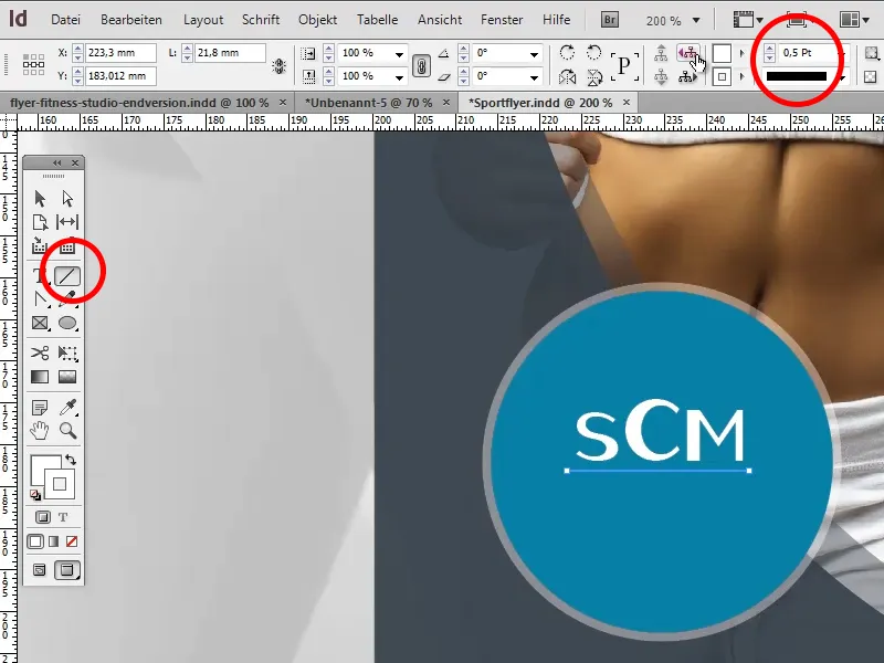 Desain flyer dalam format lipat sebagai contoh studio olahraga / studio kebugaran - Bagian 2