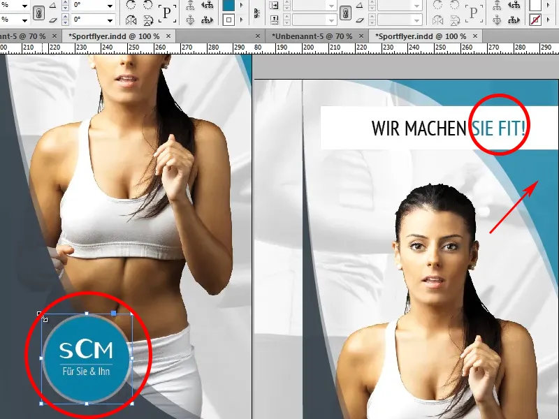 Desain brosur dalam format lipat dengan contoh studio olahraga / fitness - Bagian 2