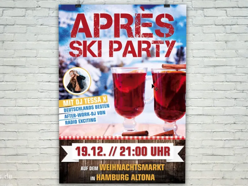 Design of a poster DIN A2 printed on one side - Après-Ski-Party