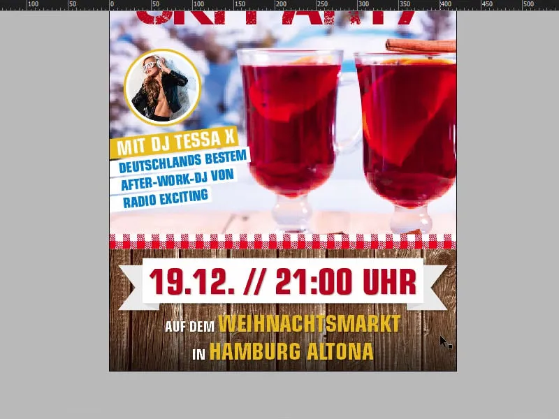 Gestaltung eines Plakats DIN A2 einseitig bedruckt - Après-Ski-Party