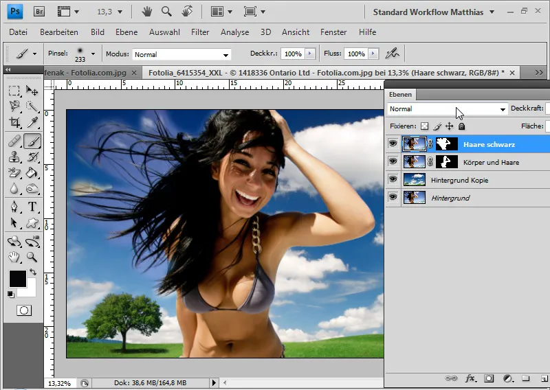 Hair clipping with layer mode offsets - so quick and fantastic
