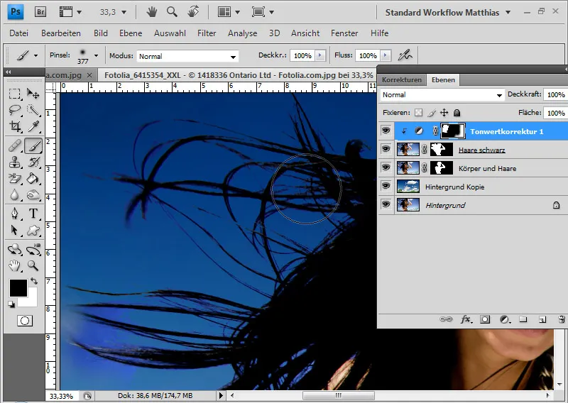 Hair clipping with layer mode offsets - so quick and fantastic