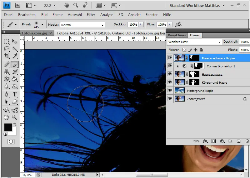 Hair clipping with layer mode offsets - so quick and fantastic