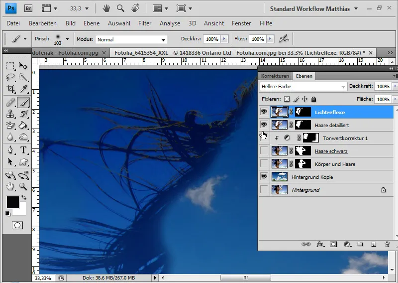Hair clipping with layer mode offsets - so quick and fantastic