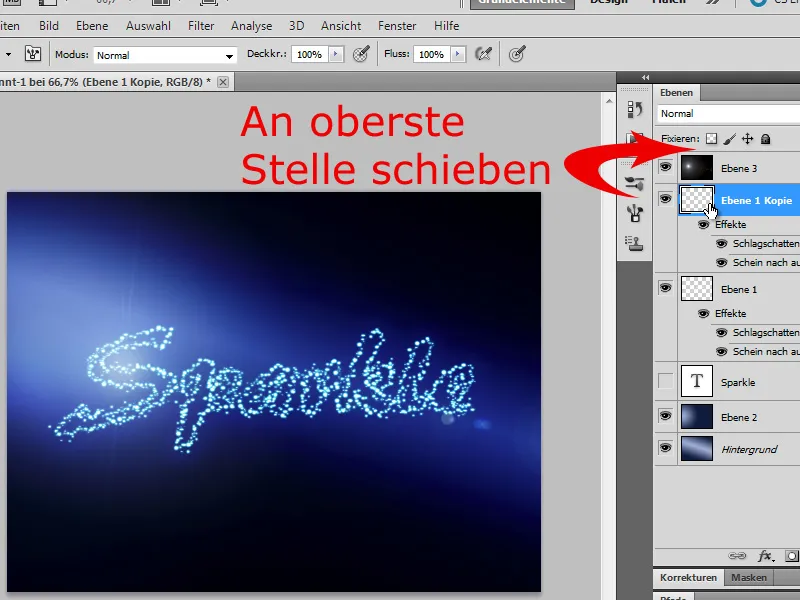 Lage glitrende tekst