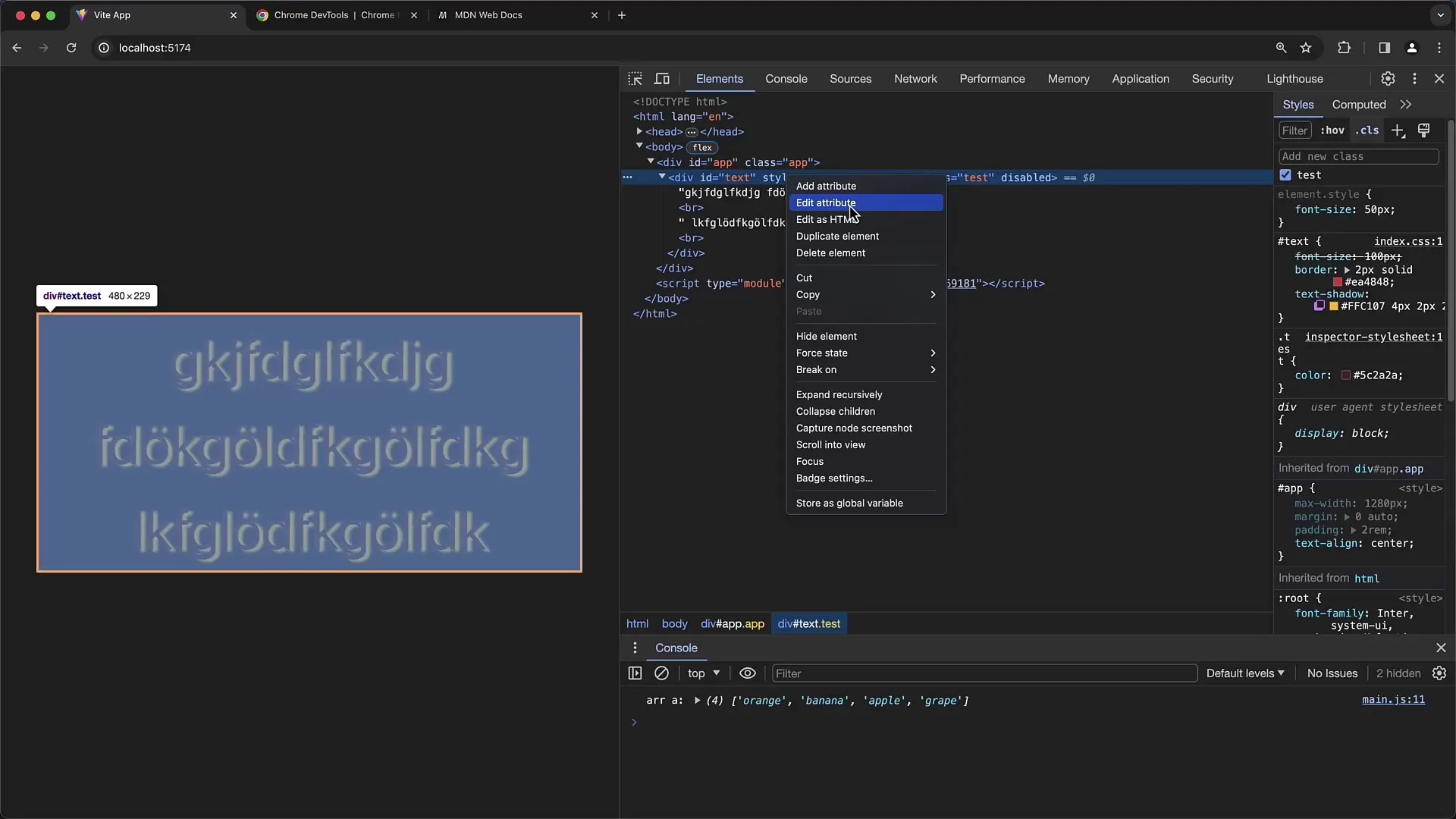 Manipulasi HTML dan DOM yang luas di Chrome Developer Tools
