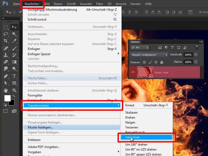 Photoshop composing - Fire and ice - Part 07: Placing real fire in the image