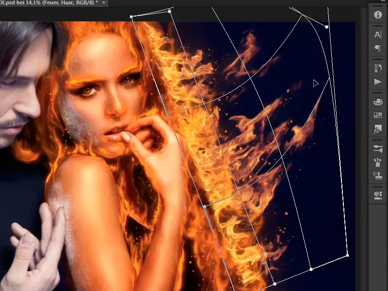 Photoshop composing - Fire and ice - Part 07: Placing real fire in the image