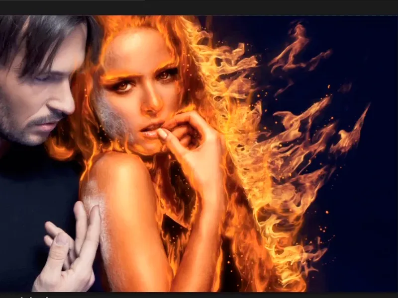 Photoshop composing - Fire and ice - Part 07: Placing real fire in the image